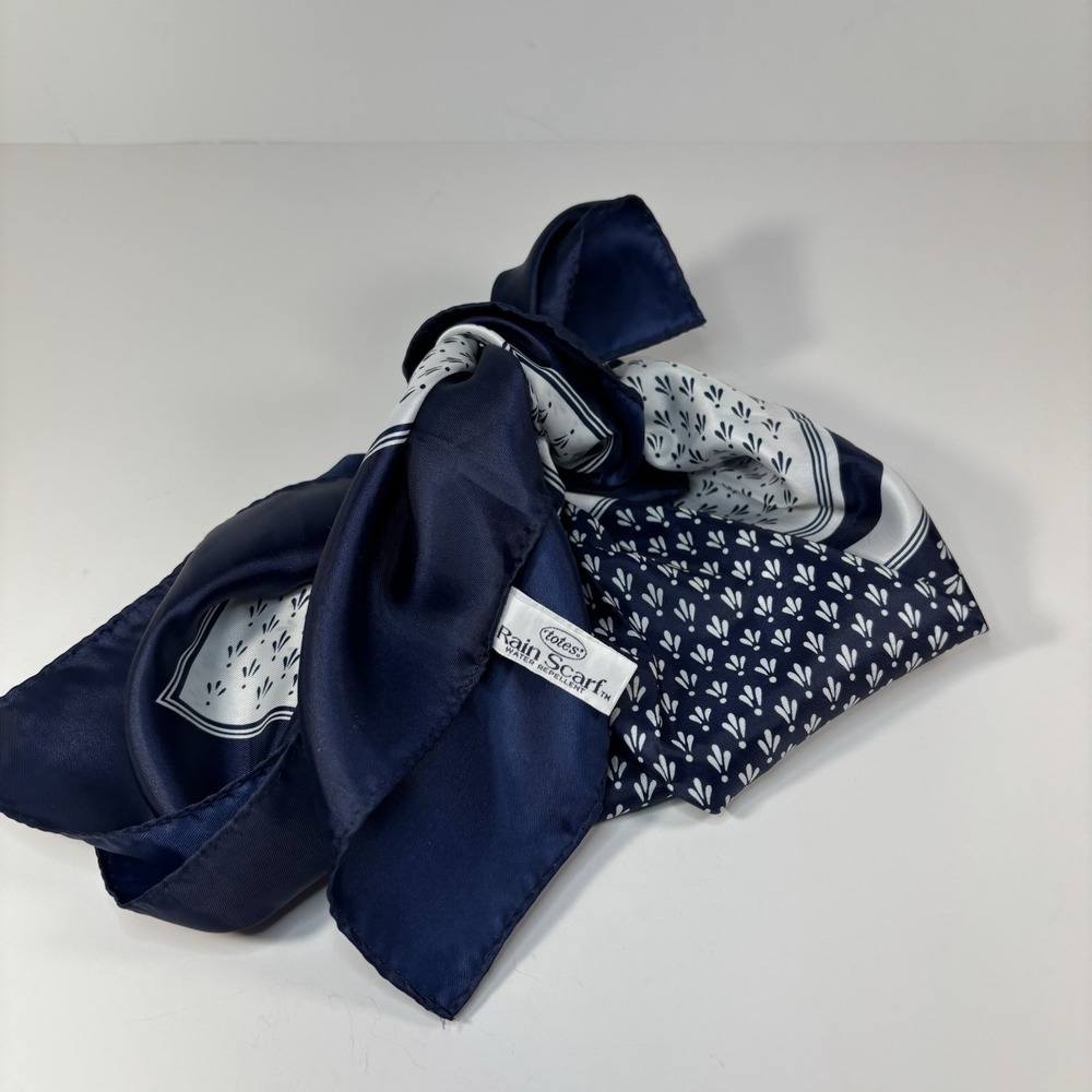 vtg totes rain scarf french gril style blue Costal Grandma Cottage Core